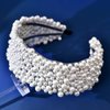 HNYYX White All Pearl Headband Baroque Wide Hair Accessories Bridal Wedding Headpiece Party Prom Headwear for Women Daily Hair Jewelry A16 (white)