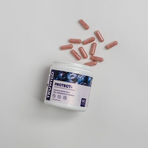 TruWild Protect+ Vegan Immune Support & Antioxidant – All Natural Vitamin C + Zinc + Magnesium + Resveratrol + Acai – Non-GMO – Gluten Free Capsule Supplement Made in The USA cGMP – 30 Servings