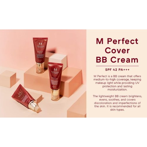 MISSHA M Perfect BB Cream No.29 Caramel beige for medium with warm skin tone SPF 42 PA +++ 1.69 Fl Oz - Tinted Moisturizer for face with SPF