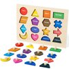 Shape Puzzles Wooden Puzzles for Toddlers, Peg Puzzle Educational Shape Sorter Toys Wooden Shape Board Puzzles, Preschool Learning Educational Toy for Baby Girls Boys