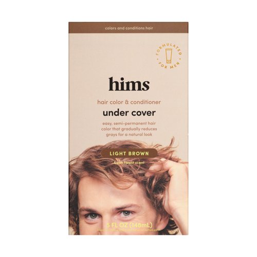 hims Under Cover Hair Color & Conditioner - Light Brown Color Conditioner for Men - Semi Permanent Hair Color - Color Depositing, Deep Conditioning, Blends Grays - Fresh Forest Scent, 5 fl oz