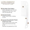 Cricket Ultra Smooth Coconut Detangler Comb for Wet, Dry, Long, Thick, Curly Hair Anti-Frizz Detangling Shower Comb with Coconut Oil and Keratin Protein Infused Plastic