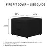 Easy-Going Outdoor Fire Pit Cover Square 32" Lx32 Wx24 H, Durable Outdoor Gas Firepit Cover, Waterproof and Weatherproof Cover for Fire Pit, Black