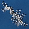 Crystal Bridal Rhinestone Leaves Hair Comb with Sparkly Hairpieces for Women - Silver Wedding Side Hair Accessories for Bride and Bridesmaid