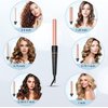 Long Barrel Curling Iron Wand Set, BESTOPE PRO 6 in 1 Curling Wand Set with Ceramic Barrel for Long/Medium Hair, 0.35"-1.25" Interchangeable Hair Wand Curler, Dual Voltage, Include Glove & Clips