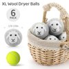 Wool Dryer Balls 6 Pack XL, Natural Fabric Softener Premium New Zealand Wool, Dryer Balls Laundry Reusable, Reduces Clothing Wrinkles & Saves Drying Time, Wool Balls for Dryer, Laundry Balls for Dryer