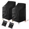 Uranshin Stacking Outdoor Chair Covers Waterproof, Outdoor Patio Chair Covers Stackable Chair Cover, Lawn Lounge Chair Covers for All Weather Protection,Black, 25" L x 25" W x 47”H (2PCS)