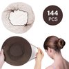 144pcs Brown Hair Net for Bun Invisible Elastic Mesh Nylon Hair Nets Perfect for Ballet Bun Maker Dance Hair Bun, Sleeping, Kitchen Food Service, Hair Extensions and Wigs(144PCS, Brown)