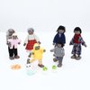 ONEST 18 Pieces Wooden Dollhouse Family Set Mini People Figures Dog Cat Sets Dollhouse Dolls Wooden Doll Family Pretend Play Figures Accessories for Pretend Dollhouse Toy