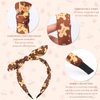 HIFANMM Christmas Headband Gingerbread Man Hair Band for Women Girls, Brown Bow Top Knot Hair Accessories Winter Non Slip Headbands New Year Xmas Party Supplies Decoration
