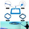 2 Pcs Fish Feeding Ring, Fish Safe Floating Food Feeder Circle Blue, with Suction Cup Easy to Install Aquarium, Square and Round Shape Fish Tank Towels - for Guppy, Betta, Goldfish, Etc. (Blue)¡­