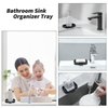 MicoYang Silicone Bathroom Soap Dishes with Drain Spout-Bathroom and Kitchen Sink Organizer,Sponge Holder,Dish Soap Tray,Perfect for Dispenser,Scrubber,Bottle,Cup on Sink or Counter-Black 4.9"×3.2"