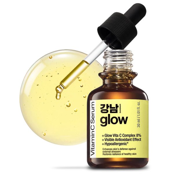 GANGNAM GLOW 125 Hours Antioxidant Serum with Pure Vitamin C & Ferulic Acid - Christmas gifts for women I Stocking stuffers for adults | Korean Glass Skin | Korean Skin Care - 1.01fl oz (30ml)