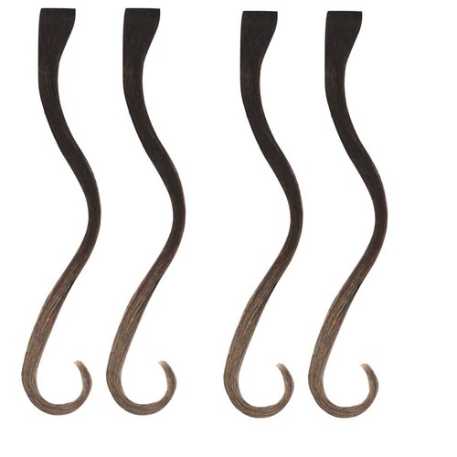 Mia Clip-n-Dipped Ends, Synthetic Faux Wig Hair Clip On Extensions with Ombre Balayage Effect, Me...