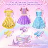 Meland Princess Dress Up for Girls 3-6, Dress Up Clothes for Girls with Princess Shoes Toy, Birthday Gift for Toddlers Girls