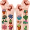 85 PCS Succulent Plants Temporary Tattoos Sticker Cactus Flowers Birthday Party Decorations Supplies Favors Gifts Boys Girls Baby Shower Adult Cute Tattoo School Prizes Reward Themed