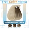 Ve Sunny Tape in Hair Extensions Human Hair Ombre Light Brown To Platinum Blonde Tape in Hair Extensions Ombre Tape in Human Hair Extensions for Women Glue in Hair Extensions 50g 20pcs 16inch