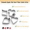 Cookie Cutter,4 Pieces Poker Stainless Steel Cookie Cutters Playing Card Cake Biscuit Decorating Bakeware Tool Diamonds Spade Club Heart Shape