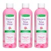 De La Cruz Rose Water and Glycerin for Face - Rosewater Facial Toner and Moisturizer for Skin and Hair 8 fl oz (236 mL) - 3 Bottles