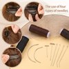 Ftyiwu 100PCS Hair Extension Clip Wig Making Set, 8 Rolls Hair Weave Sewing Thread with 50PCS Metal Snap Clips, I/J/T/C Needles and Storage Bag for DIY Wig Making Hand Sewing