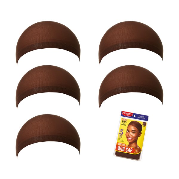 Red by Kiss Stocking Wig Cap 5 PCS (Dark Brown)