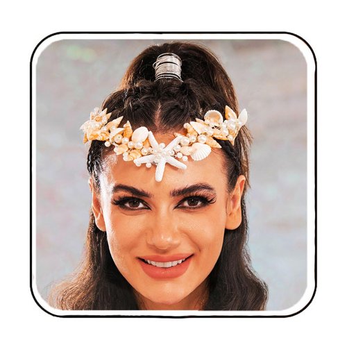 Brishow Starfish Tiara and Crown Silver Seashell Bridal Headpiece Sea Star Headband Beach Wedding Hair Accessories for Women and Girls