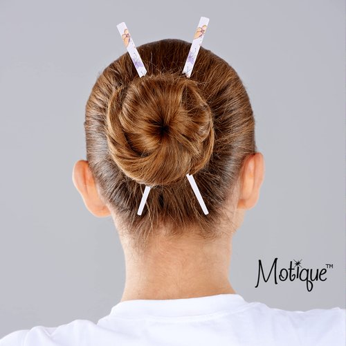 Set of 4 Hair Sticks Hair Chopsticks with Butterflies - White