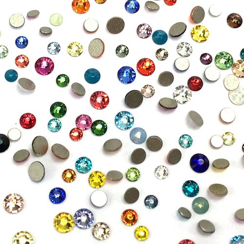 Assorted Mix Colors Colorful 2058 Swarovski Crystal Nail Art Tiny Small Mixed Sizes ss5 ss7 ss9 Flatbacks No Hotfix Rhinestones