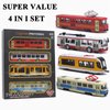OTONOPI Toy Train Set Subway Bullet Train High Speed Locomotive Engine Die Cast Model Car for Kids Pack of 4