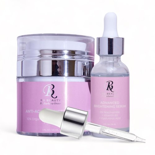 Advanced Brightening Serum + Anti-Aging Moisturizer. Lightweight Hydrating Serum Powerful Anti-Aging Moisturizer to Improve Skin Tone, Texture & Moisture