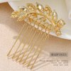 Foyte Crystal Bride Wedding Hair Comb Leaf Bridal Headpieces Rhinestone Hair Pieces Bridesmaid Side Combs Hair Accessories for Women (gold leaf)