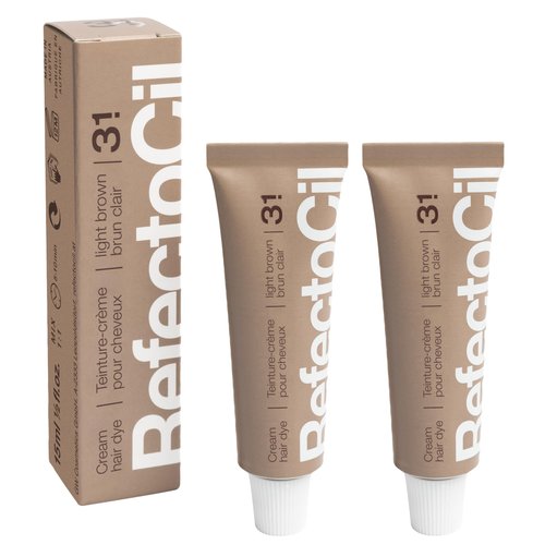 RefectoCil Cream Hair Dye 2-Pack – Professional Hair Tint for Long-Lasting Color – Light Brown (#...