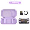 Canboc Hard Carrying Case Compatible with RG35XX H/ RG40XX H Retro Handheld Game Console, Video Gaming Console Storage Box, Mesh Pocket fits Cable, SD Card, Purple (Case Only)