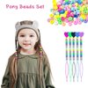 1008 Pcs Hair Beads Set with Hair Styling Tool, 500Pcs Pony Beads, 500Pcs Small Elastic Rubber Bands, 1Pcs Rattail Comb, 2Pcs Duckbill Clips, 5Pcs Quick Beaders for Kids and Girls Hair Braids