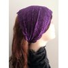 Oyabridal Vintage Lace Headbands for Women Elastic Lace Halloween Headband Party Accessories (Purple)