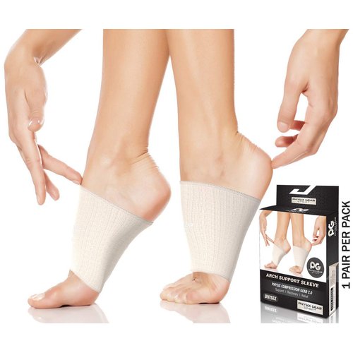 Physix Gear Arch Support Bands for Foot Pain Relief - Arch Relief Compression Bands, Arch Support Band for Plantar Fasciitis, Arch Compression Support, Arch Sleeves, Foot Arch Support Wrap