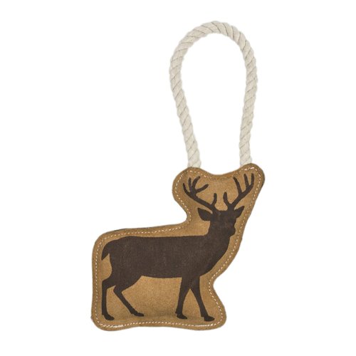 Territory Tug Toy Natural Leather Coconut Fiber Fillings Free from Harsh Chemicals Dog Toy, Deer