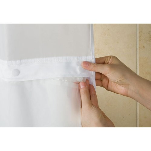 Hookless® It’s A Snap!® PEVA Snap-In Shower Curtain Liner, Water-Repellant, Easy Install, Frost White Color