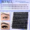 Fluffy Lash Clusters with Bottom Lashes Wispy Cluster Eyelash Extensions 294pcs Individual Lashes with Lower Eyelash Clusters 10-25mm 80D Clusters Lashes DIY Curly Lash Extension at Home