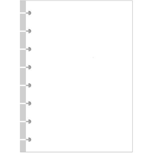 Junior Size Blank Refill Paper, A5 8-Disc Discbound Blank Filler Paper, 100Sheets / 200Pages Blank Paper, 100gsm White Paper, 5.8 x 8.3 in