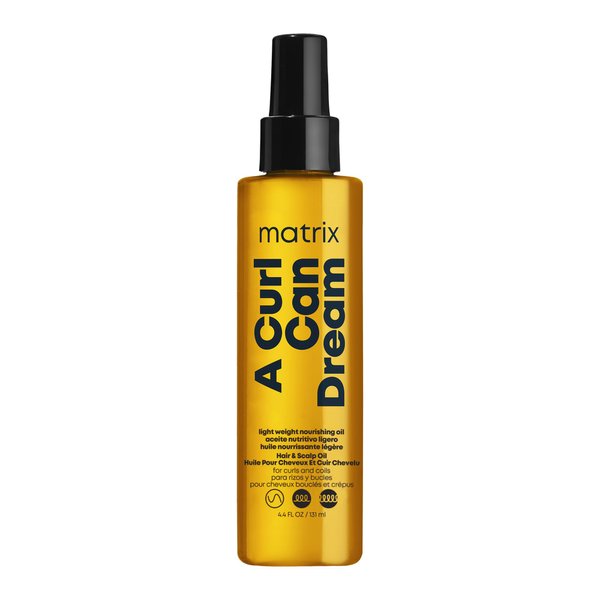 Matrix A Curl Can Dream Light-Weight Hair and Scalp Oil | Controls Frizz | For Curly & Coily Hair | Silicone Free | With Manuka Honey Extract | 4.4 Fl. Oz.