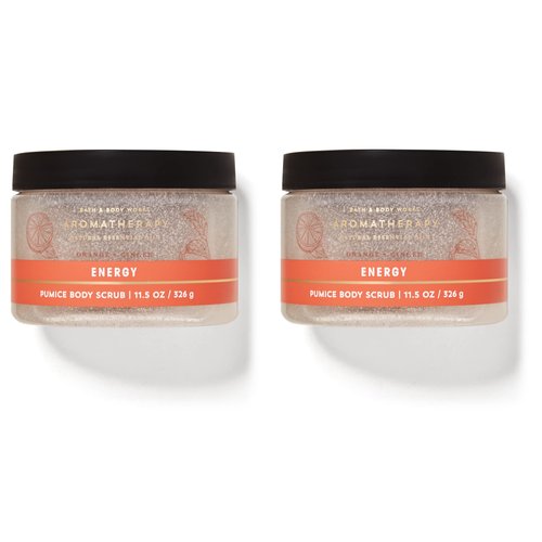 Bath & Body Works Aromatherapy ENERGY ORANGE + GINGER Pumice Body Scrub - Lot of 2 - Full Size
