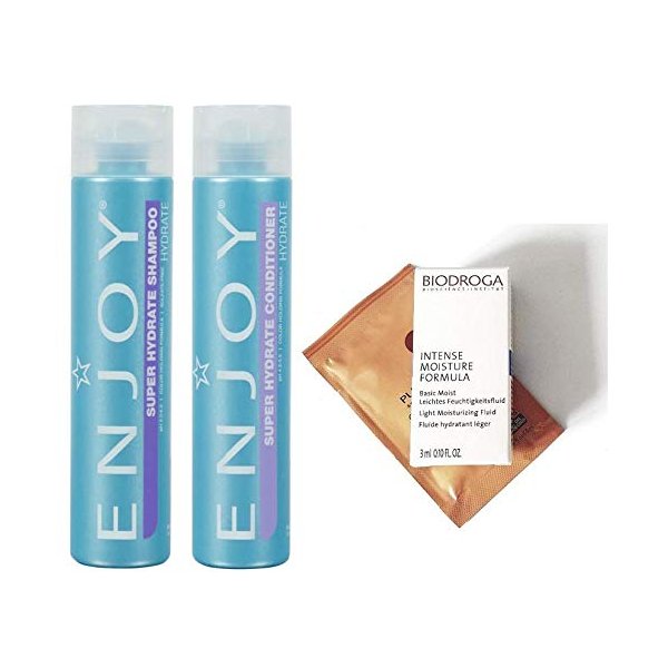 ENJOY Super Hydrate Shampoo & Conditioner DUO 10oz each (2 FREE Hair & Skin Care Samples) Sulfate Free
