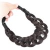 DIGUAN Hollow out wide braid with thin braid Synthetic Hair Braided Headband Hairpiece for Women (Dark Chocolate, Wide)