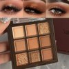 AMY'S DIARY Rose Gold Dark Brown Colorful neutral Eyeshadow Palette Makeup,9Color Matte Shimmer Natural Smokey Eye Eyeshadow palettes Highly Pigmented Neutral Long Lasting Waterproof