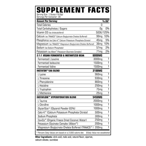 PROCCOR Amino Prestige - Premium iBCAA & iEAA Vegan/Fermented Amino Acid IntraWorkout Formula - Naturally Flavored BCAAs - 30 Servings (Lemon Drop)