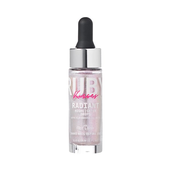 Ruby Kisses Radiant Drops, Shimmer Liquid Highlighter Makeup, Smooth Illuminator for Face Body, Natural Glow Dewiness Glitter for Skin (UNICORN)