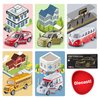 KIDAMI Die-cast Metal Toy Cars Set of 5, Openable Doors, Pull Back Cars Ambulance, Gift Pack for Kids (Official Car Ⅱ)