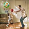LAFALA Basketball Hoop, 14" Mini Basketball Hoop for Toddler Indoor Play Dart Board for Kids 2 in 1 Toddler Toys Birthday Dinosaur Party Favors Basketball Hoop for Kids 3,4,5 Years Old, Yellow