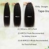 Afro Kinky Curly Tape in Hair Extensions Real Human Hair, Black Kinky Curly Tape in Hair Extensions, Human Hair Extensions Natural Black Tape in Extensions 16Inch 20PCS 50g